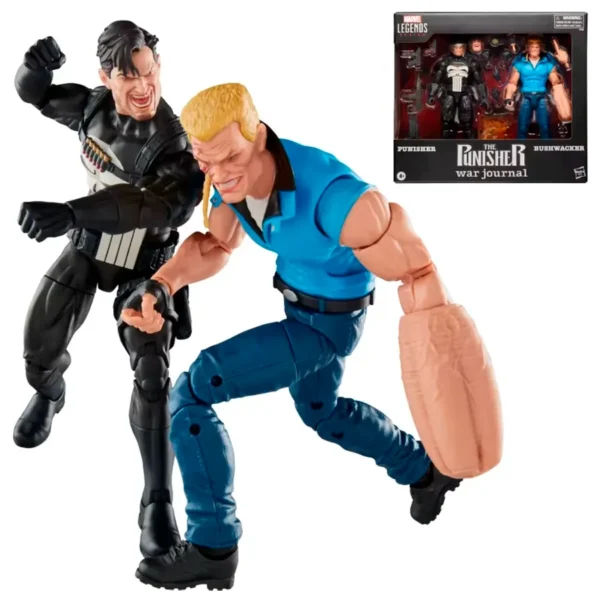Punisher e Bushwacker 2-pack - Marvel Legends + Guile Street Fighter II - Jada Toys